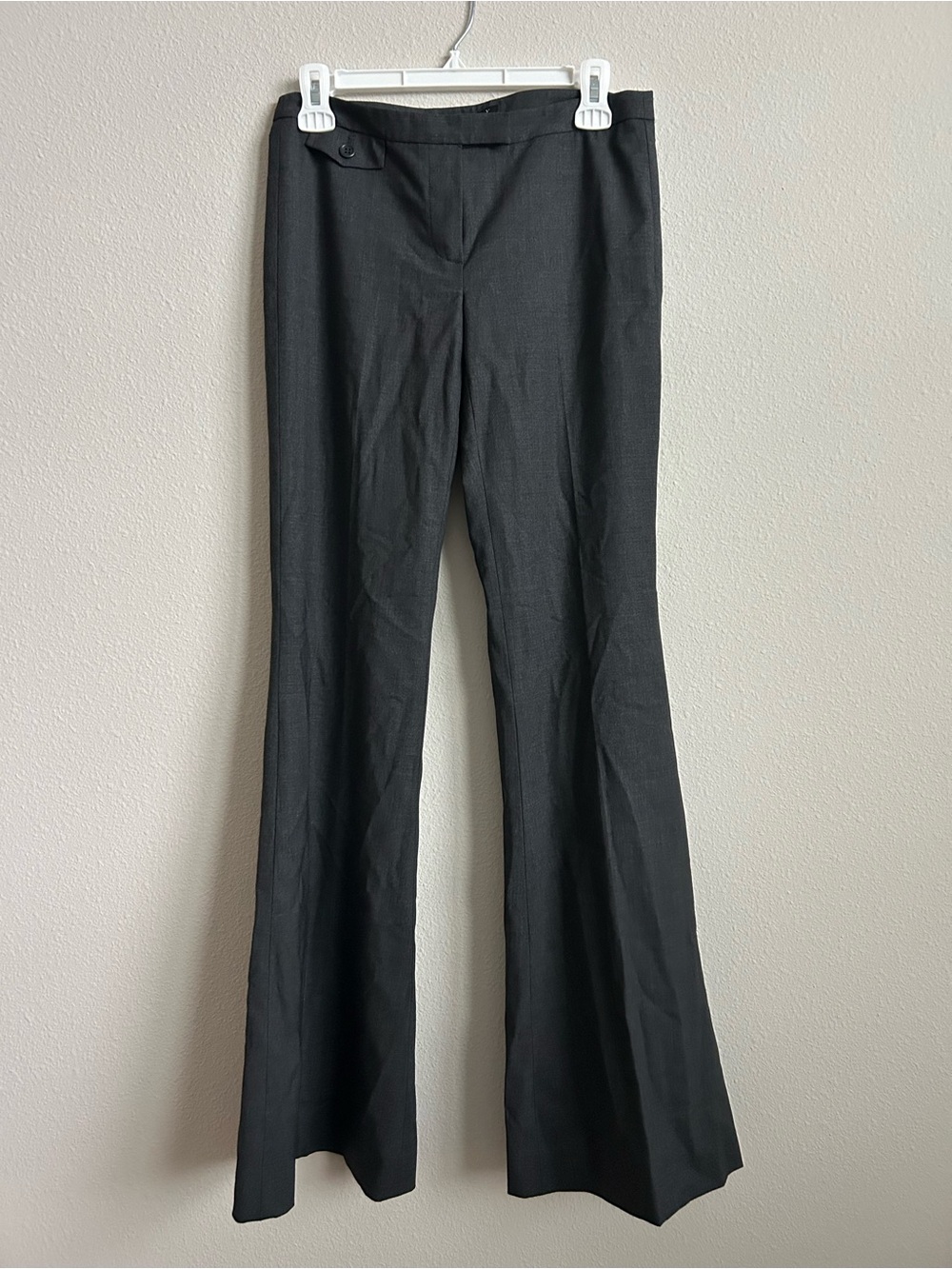 NWT 235$ Theory Dark Gray 96% Wool Wide Leg Dress Pants - Picture 1 of 13